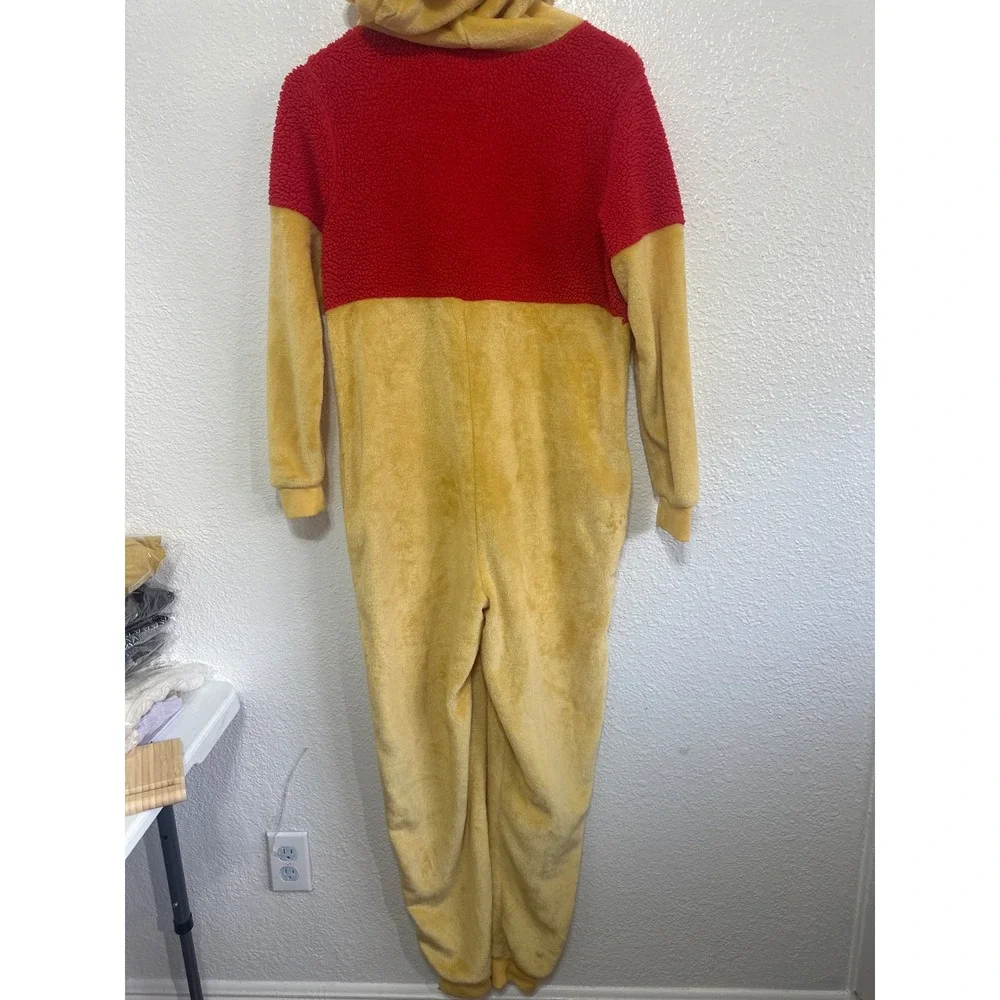 Disney Winnie the Pooh Red Yellow Fleece Hooded Onesie Pajamas  Long Sleeve - Picture 7 of 13